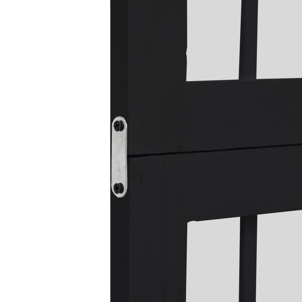 Room Divider Engineered Wood 3 Panels Black Folding Privacy Screen
