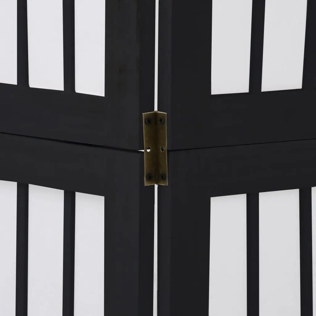 Room Divider Engineered Wood 3 Panels Black Folding Privacy Screen