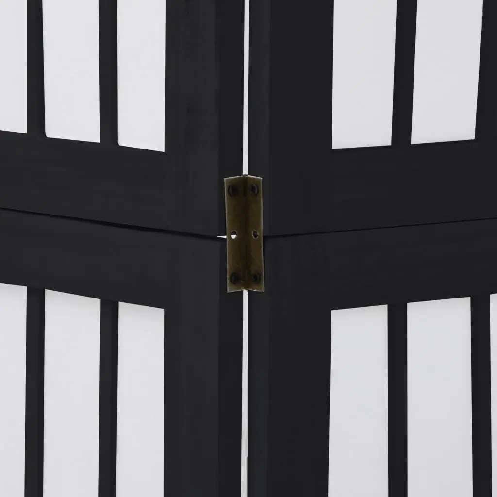 Black Folding Room Divider with 4 Panels