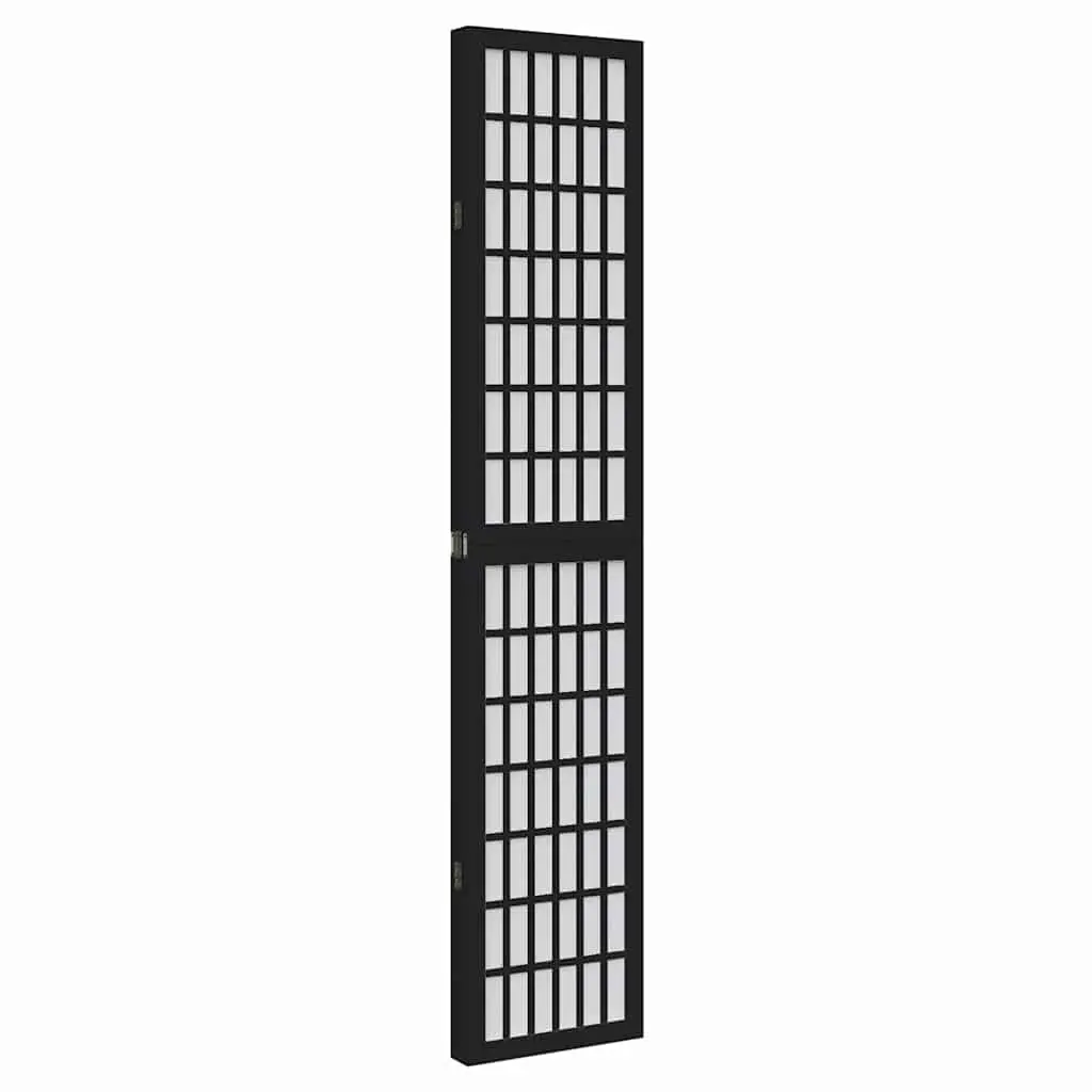 4-Panel Black Folding Room Divider