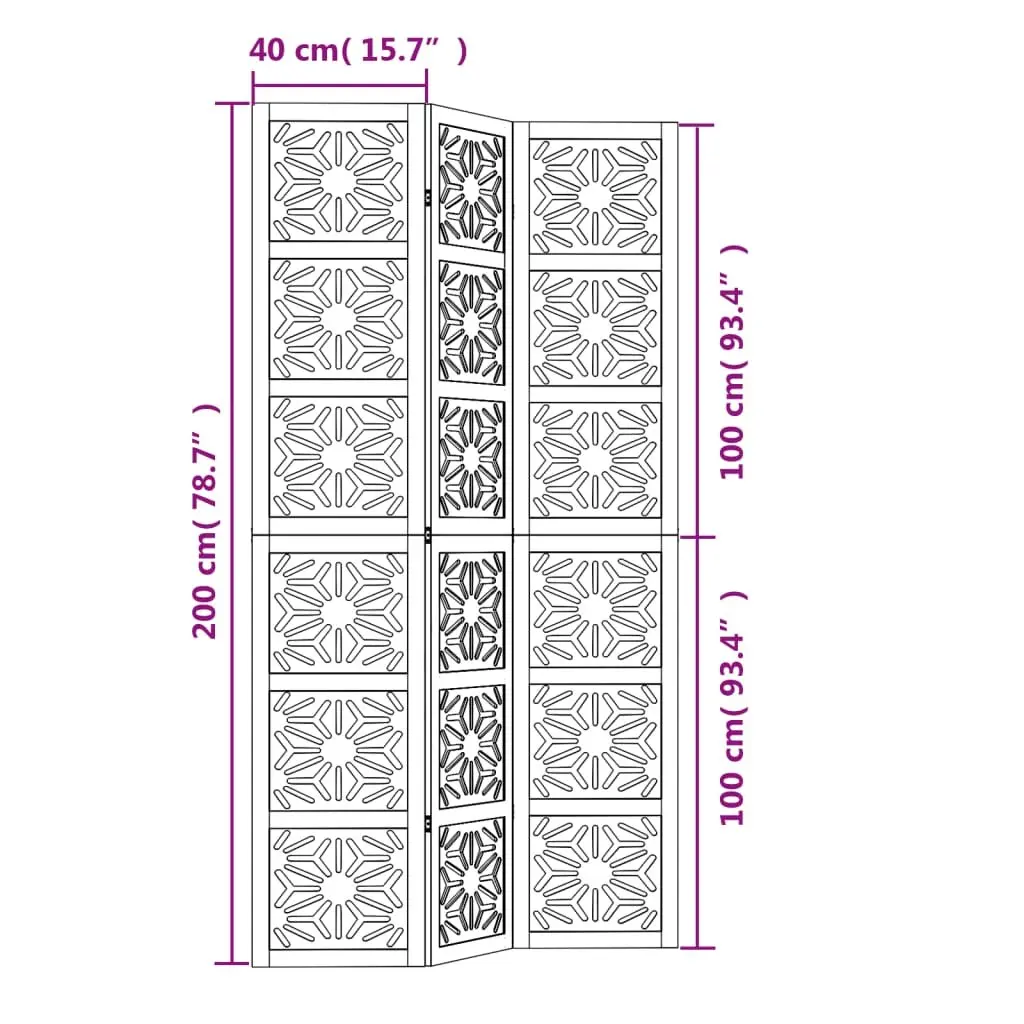 3-Panel Folding Room Divider for Privacy