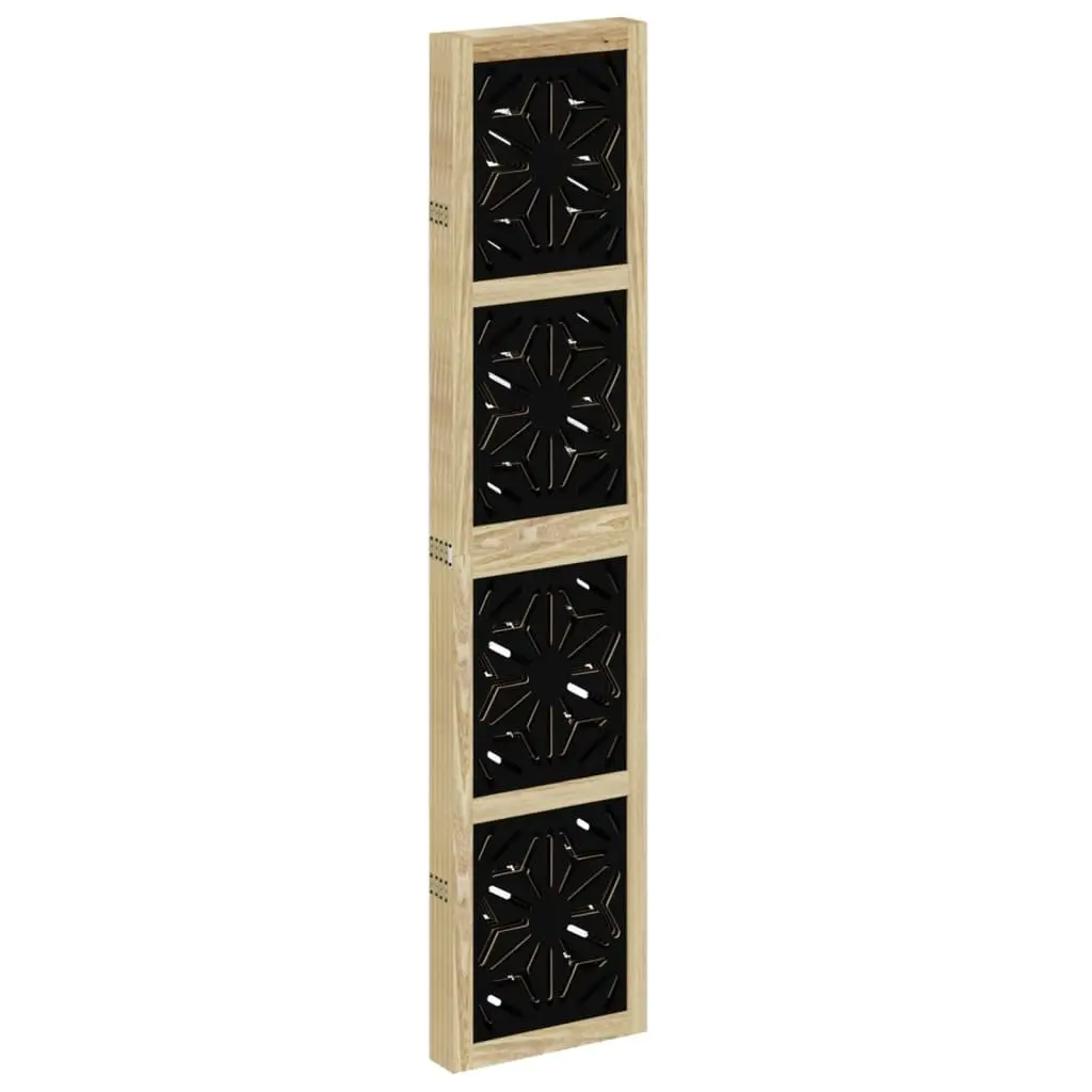 Room Divider 5 Panels Folding Privacy Screen Wooden Partition Indoor Decor