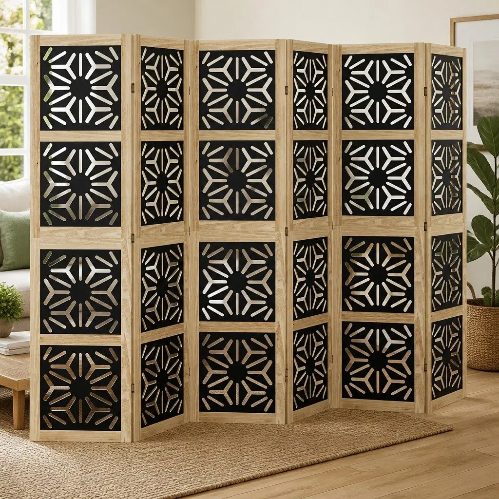 6 Panel Folding Room Divider for Indoor Spaces