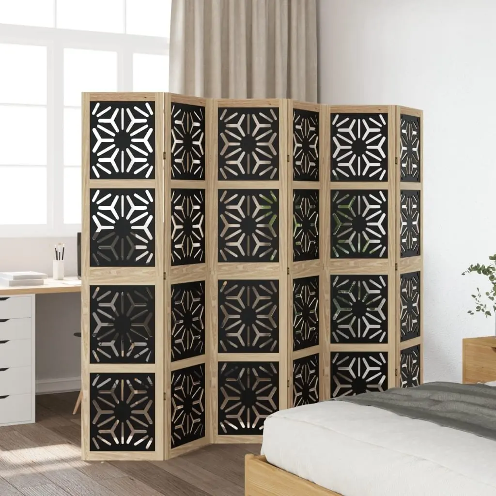 6-Panel Folding Room Divider with Sturdy Frame