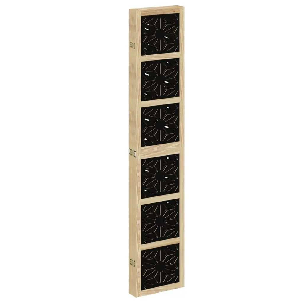 6 Panel Folding Room Divider with Geometric Cut-Outs