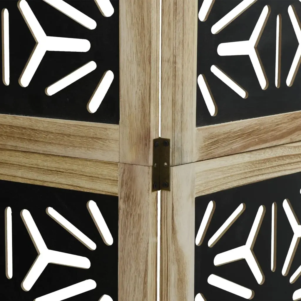 6 Panel Folding Room Divider with Geometric Cut-Outs