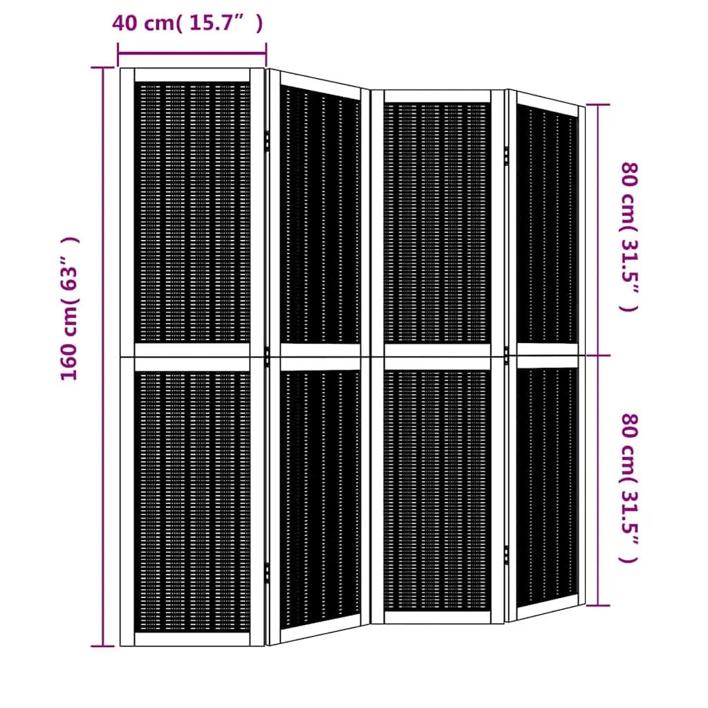 4-Panel Folding Privacy Screen for Home