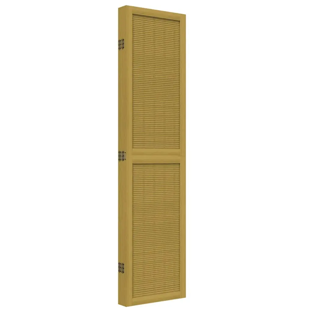 Brown 5-Panel Folding Privacy Screen with Paulownia Wood