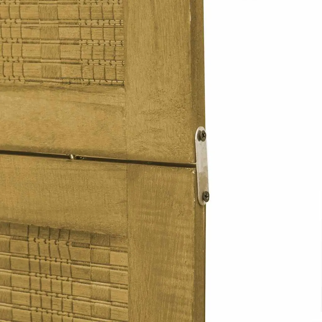 Brown 5-Panel Folding Privacy Screen with Paulownia Wood