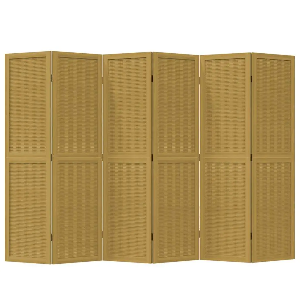 6-Panel Brown Folding Privacy Screen for Rooms