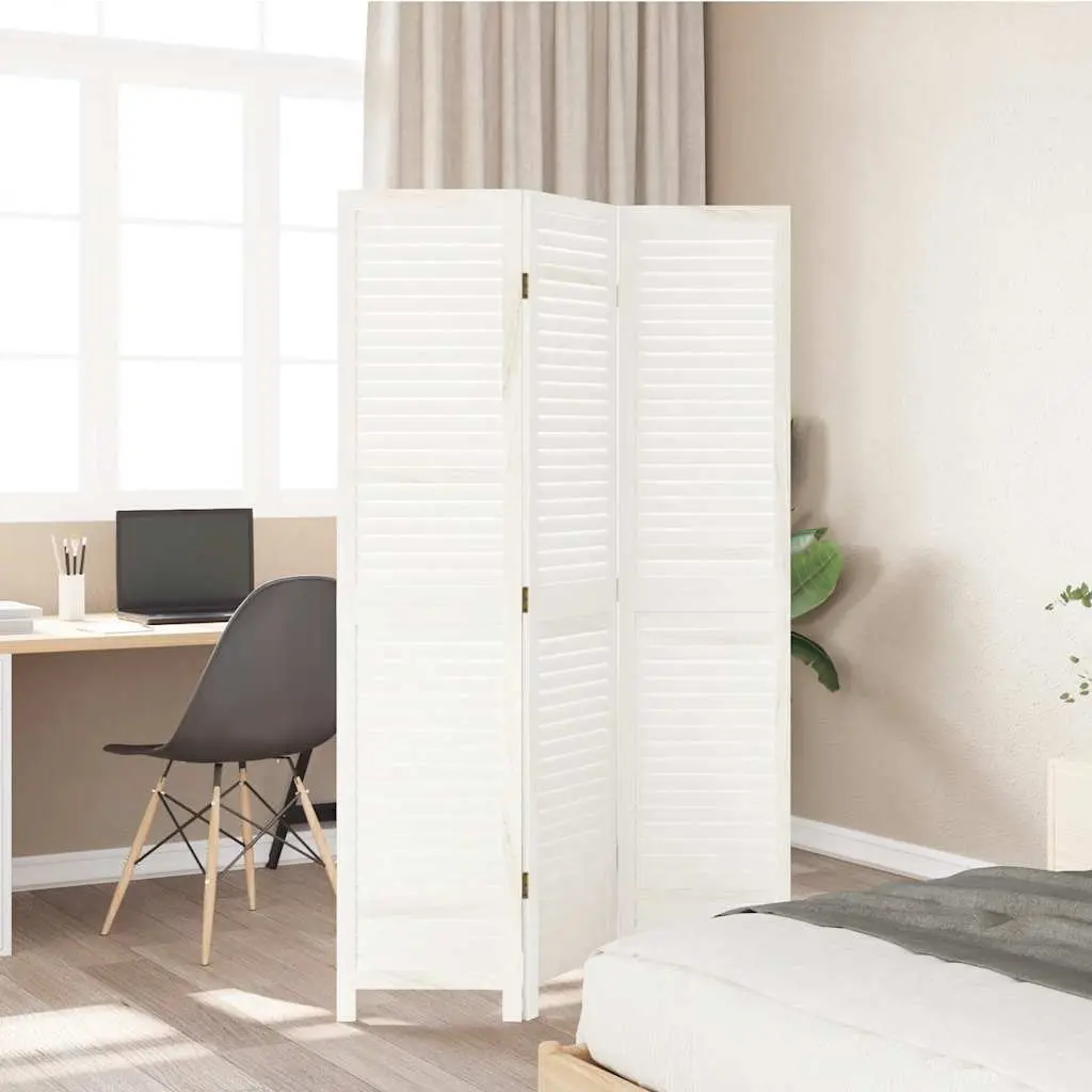 3-Panel White Folding Room Divider