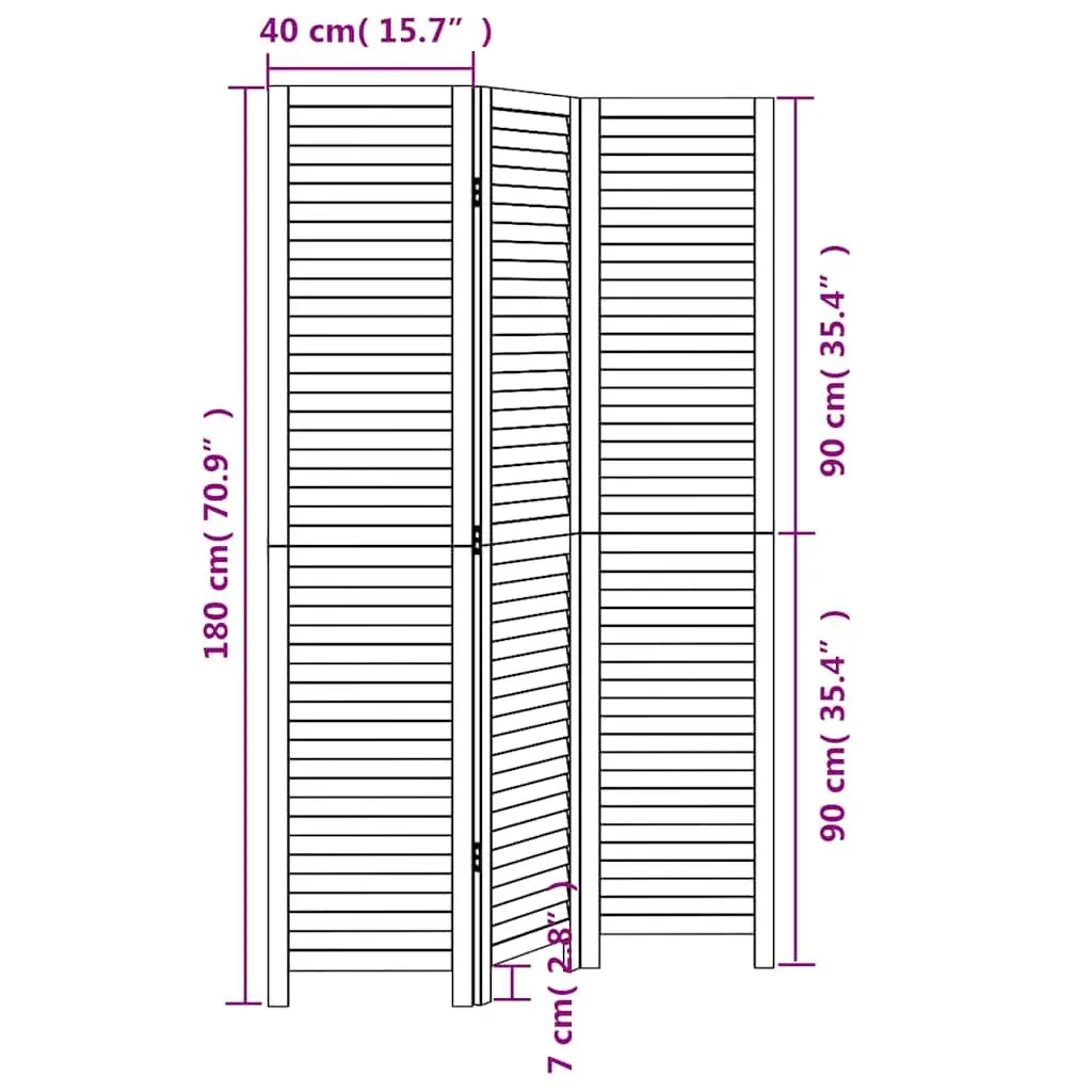 3-Panel White Folding Room Divider