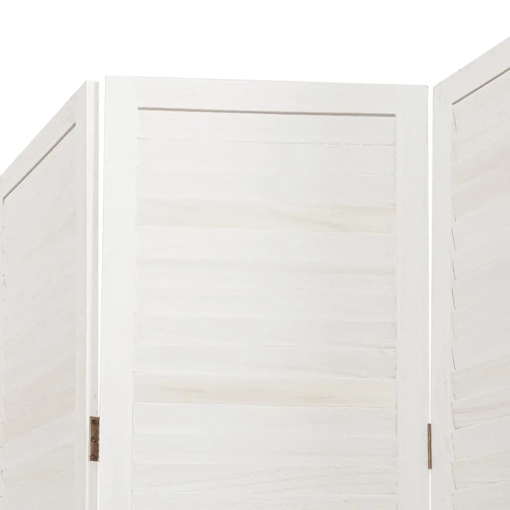 4-Panel White Folding Room Divider