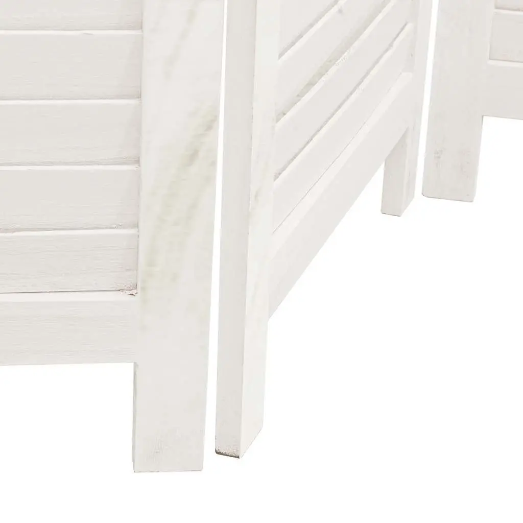 4-Panel White Folding Room Divider