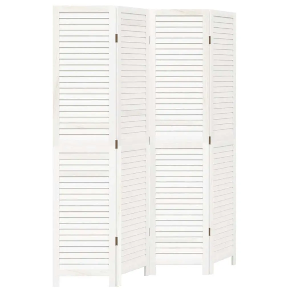 4-Panel White Folding Privacy Screen