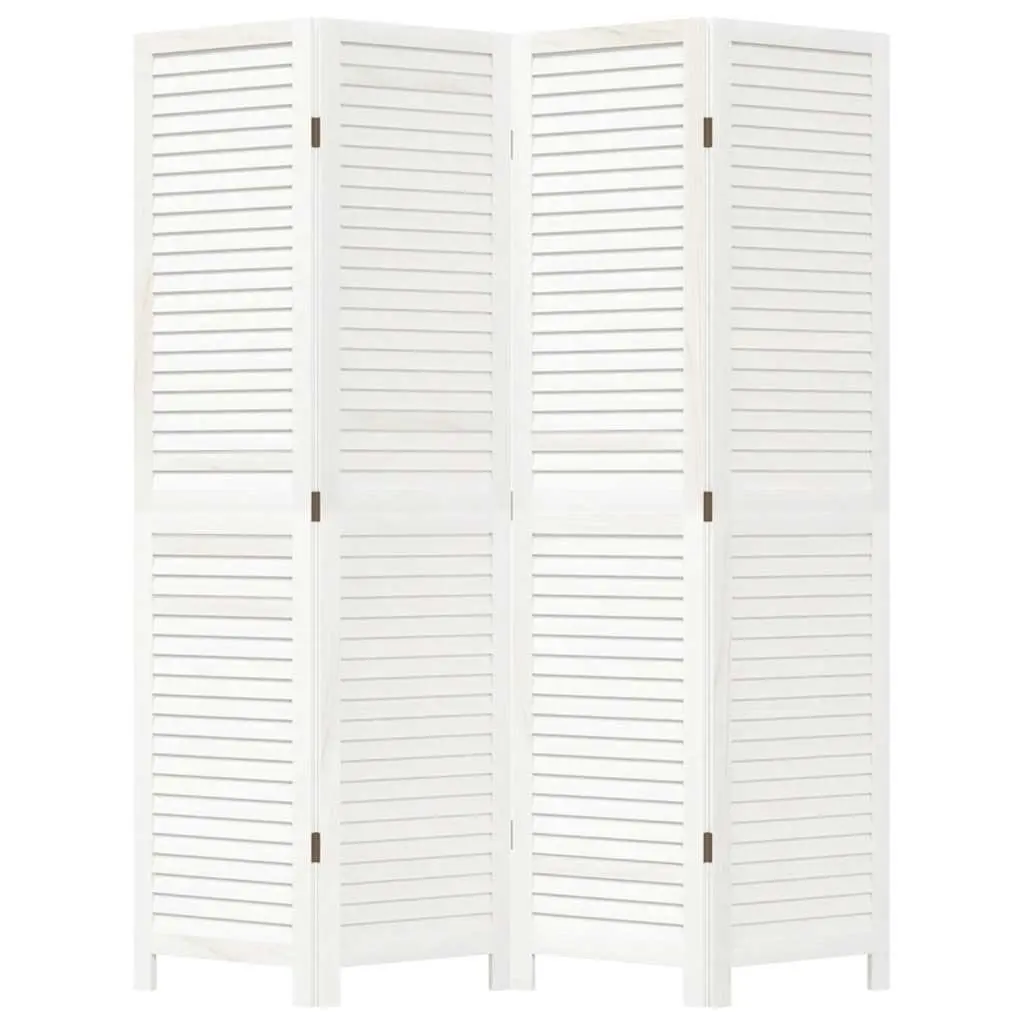 4-Panel White Folding Privacy Screen