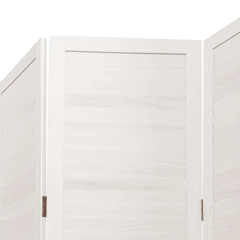 4-Panel White Folding Privacy Screen
