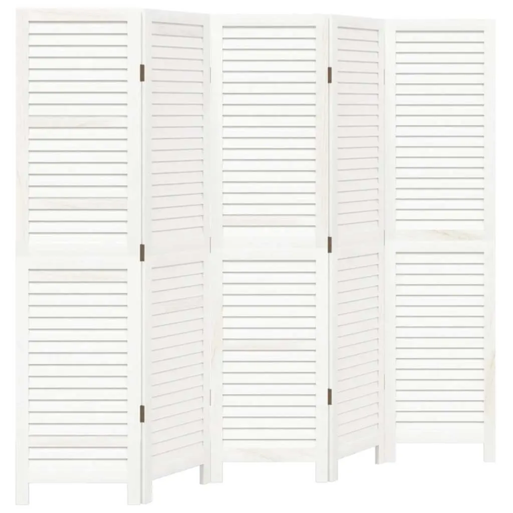 5-Panel White Folding Privacy Screen