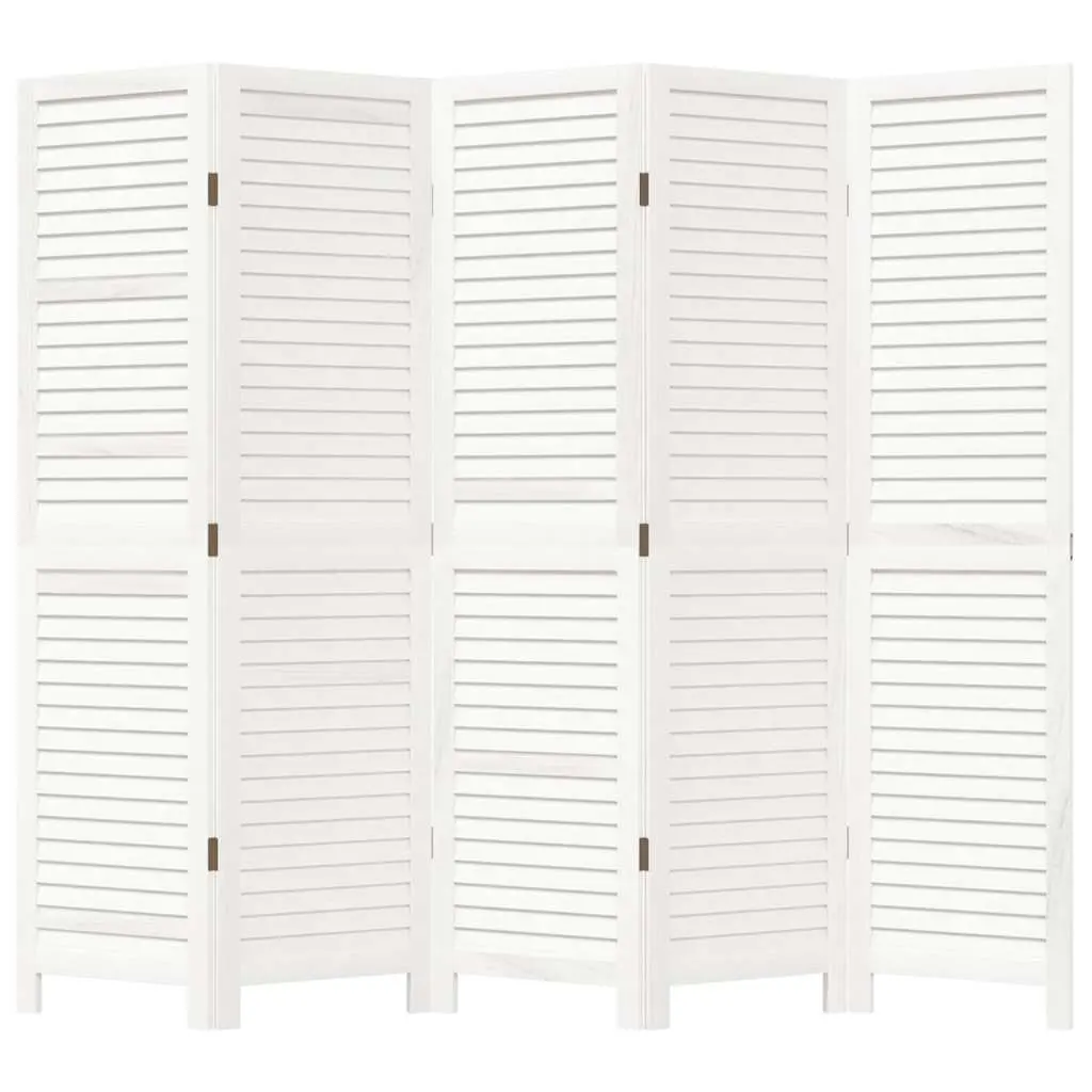 5-Panel White Folding Privacy Screen