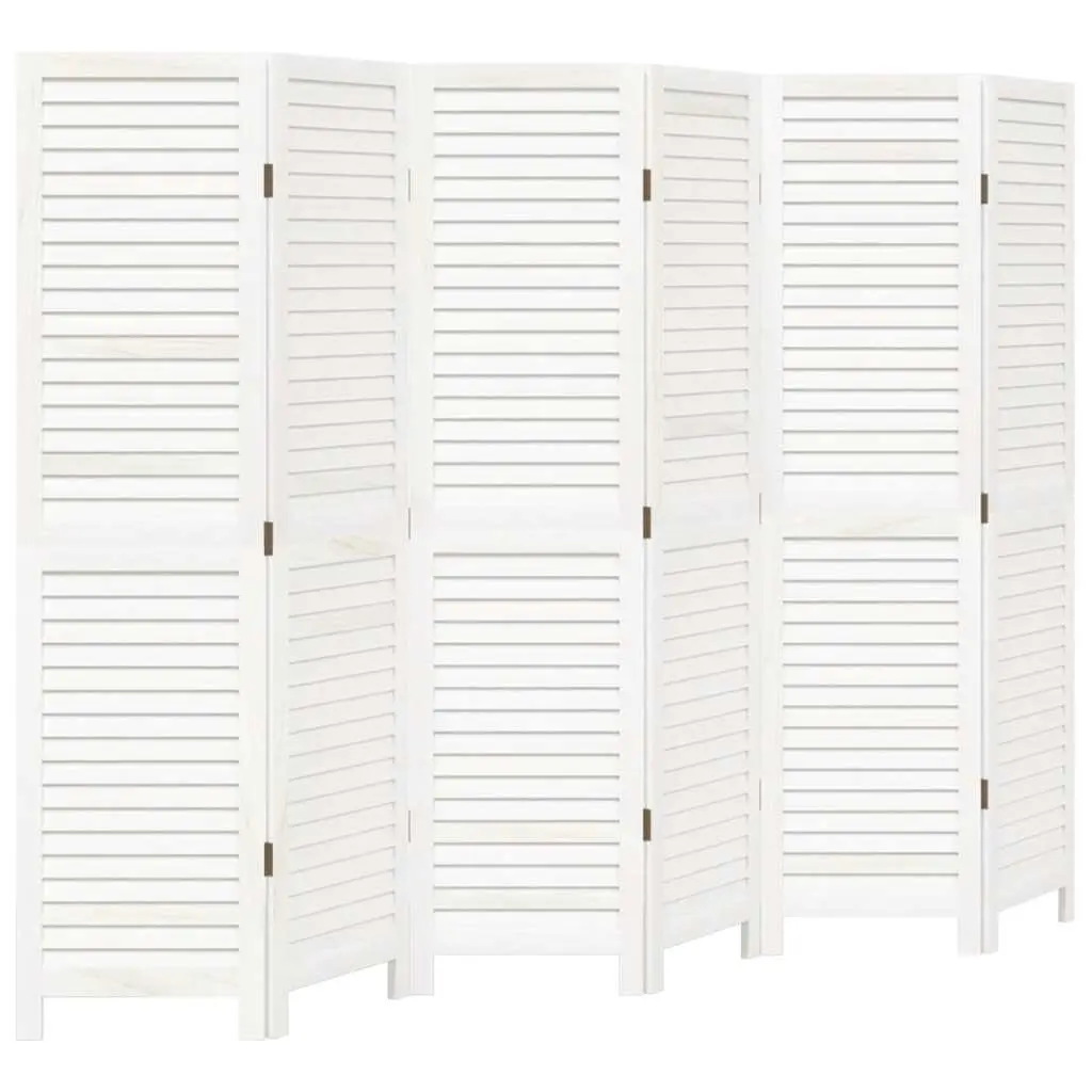6 Panel Folding Screen Room Divider in White