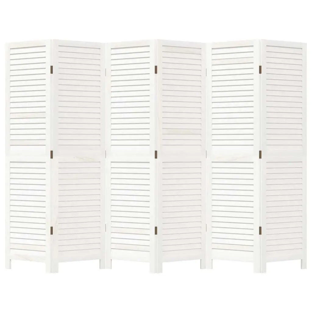 6 Panel Folding Screen Room Divider in White