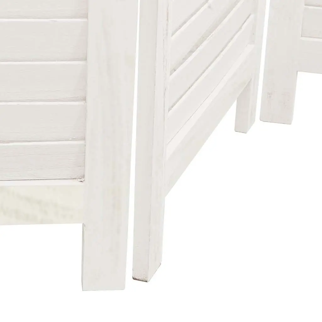 6 Panel Folding Screen Room Divider in White