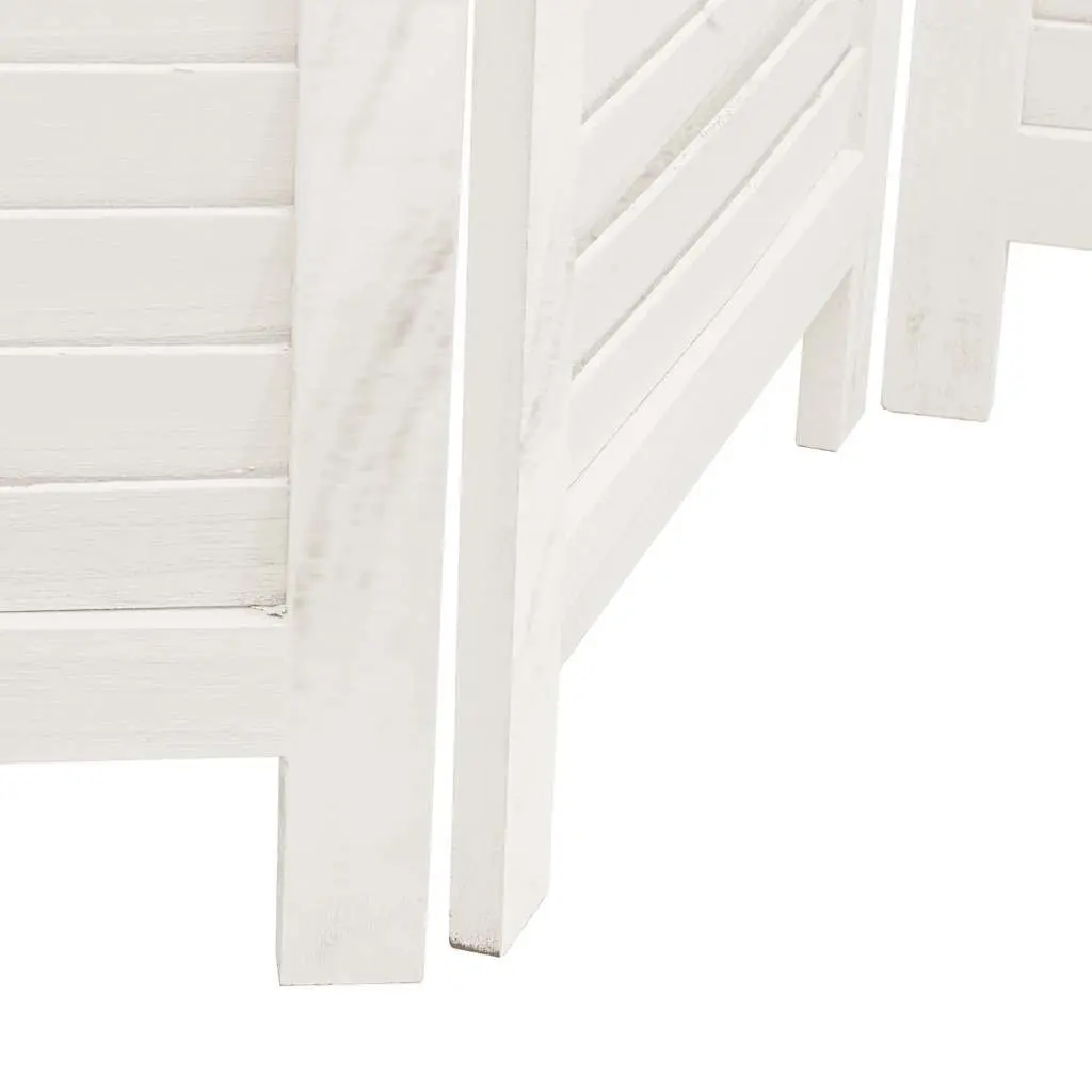 6-Panel White Solid Wood Room Divider