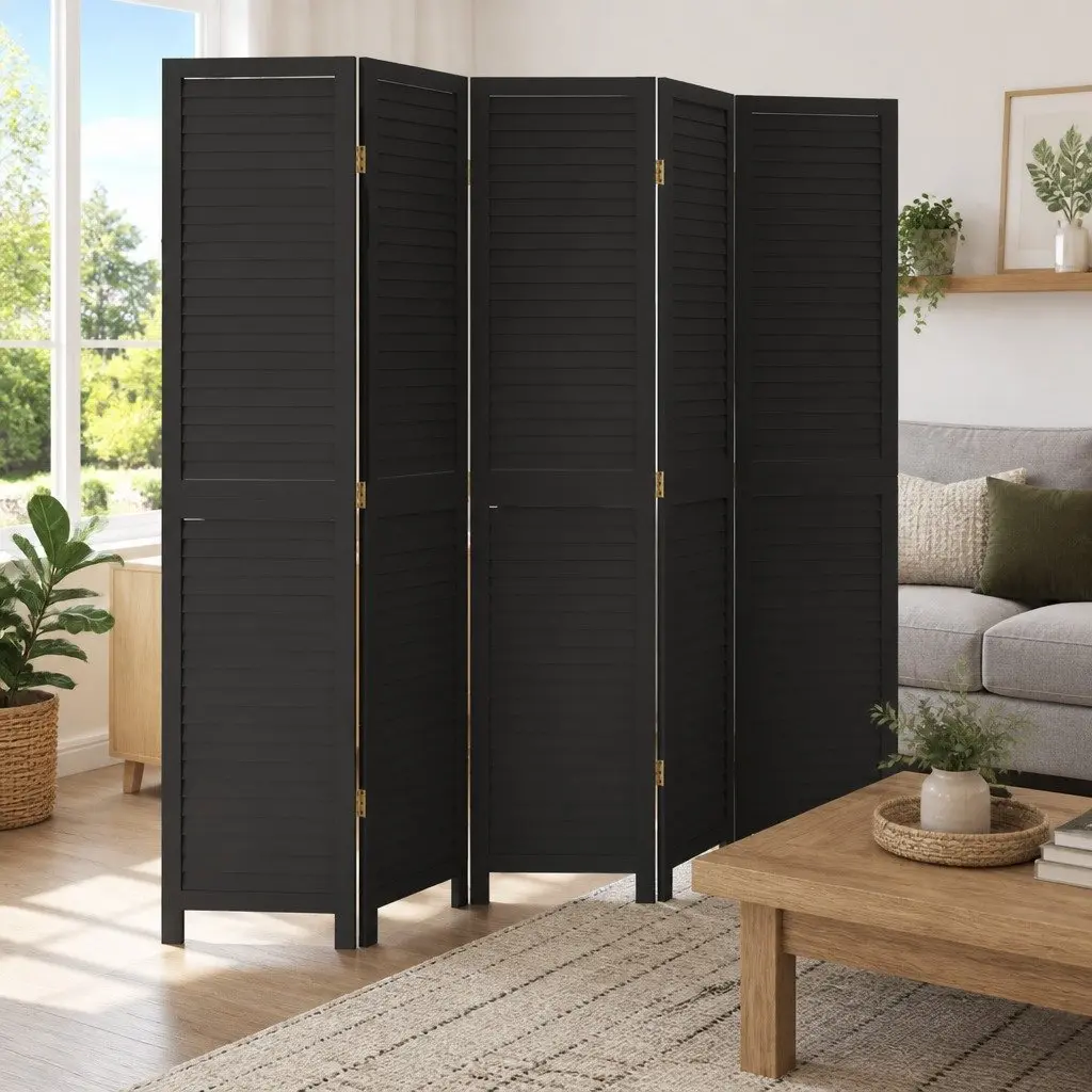 Room Divider 5 Panel Folding Screen Partition Privacy Space Bedroom Living Room