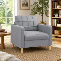 Grey Fabric Sofa Chair for Modern Living Spaces