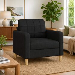 Stylish Black Fabric Sofa Chair 60cm for Modern Living