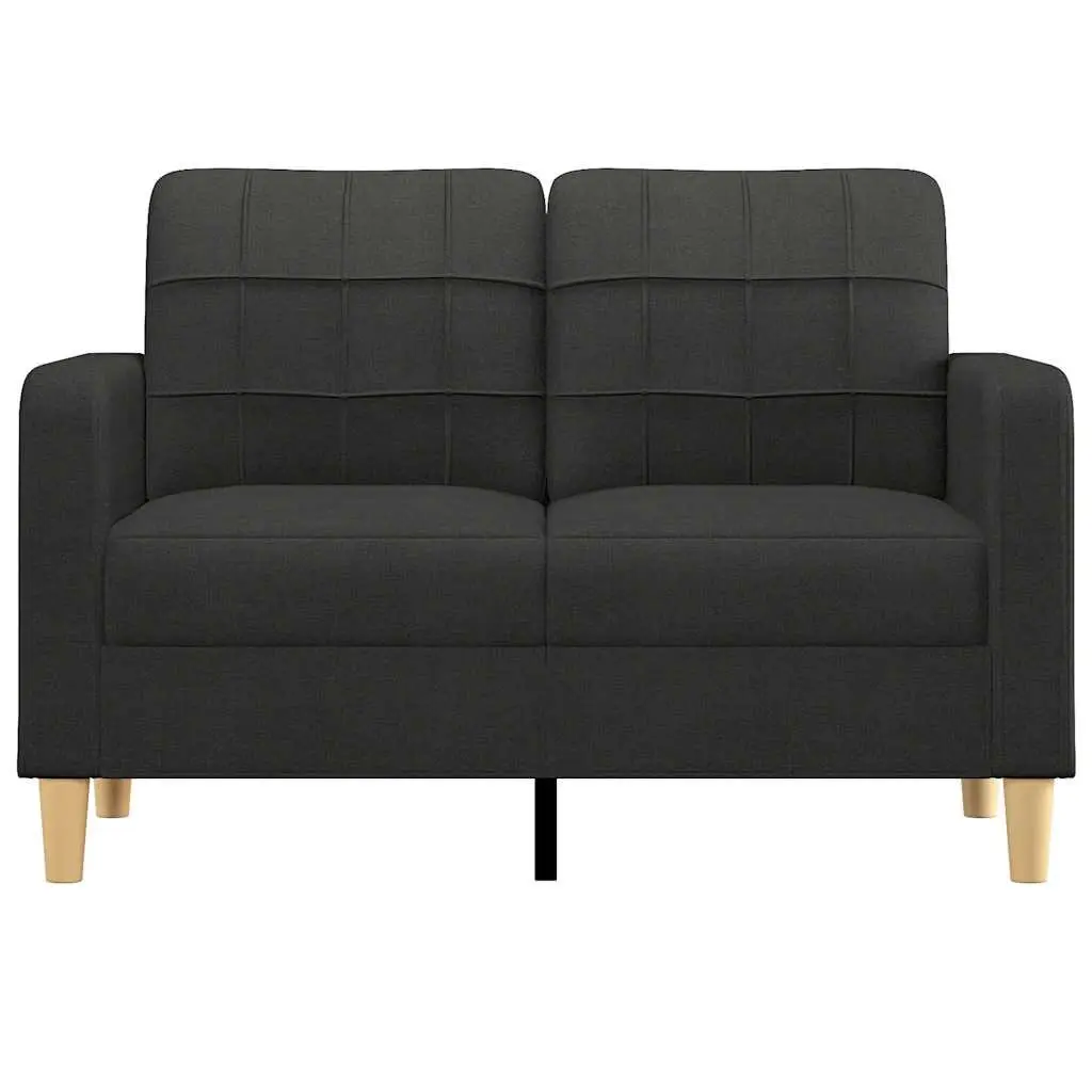 2-Seater Sofa Fabric 120cm Black Modern Lounge Couch
