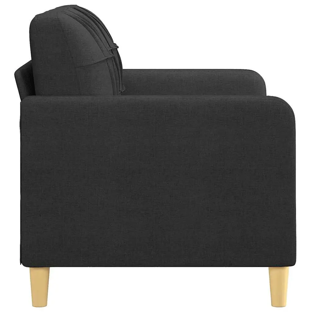 2-Seater Sofa Fabric 120cm Black Modern Lounge Couch