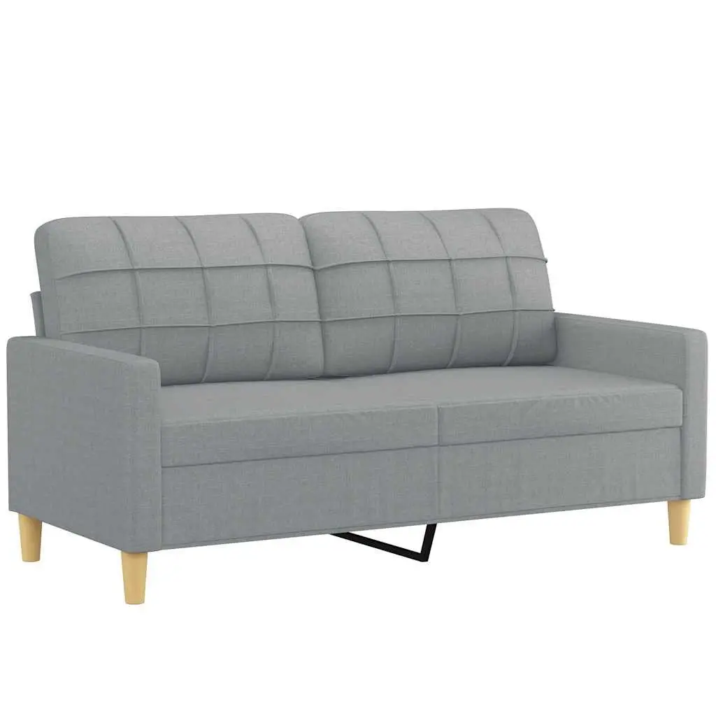 2-Seater Sofa Light Grey 140cm Lounge Couch Living Room Furniture Modern Design