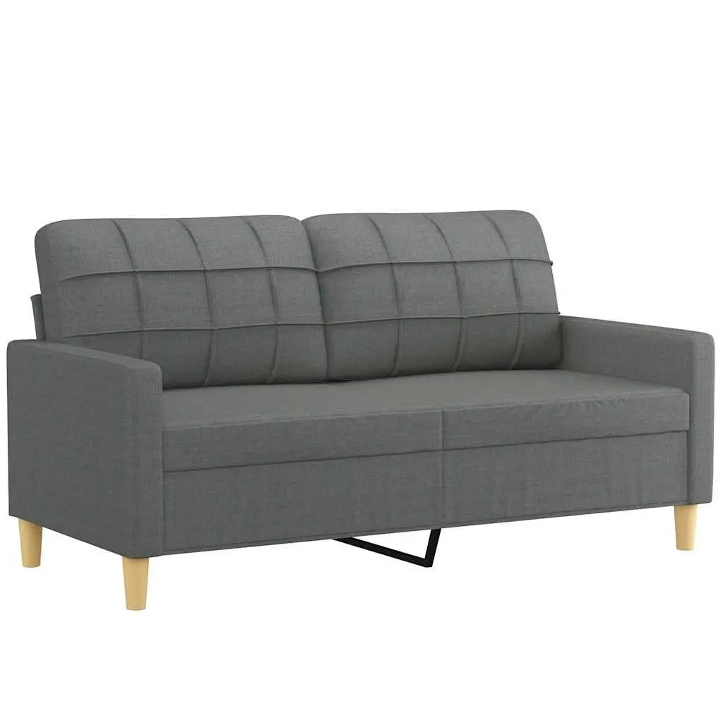 2-Seater Sofa Fabric 140cm Grey