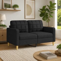 Sturdy 2-Seater Black Sofa for Stylish Living Spaces