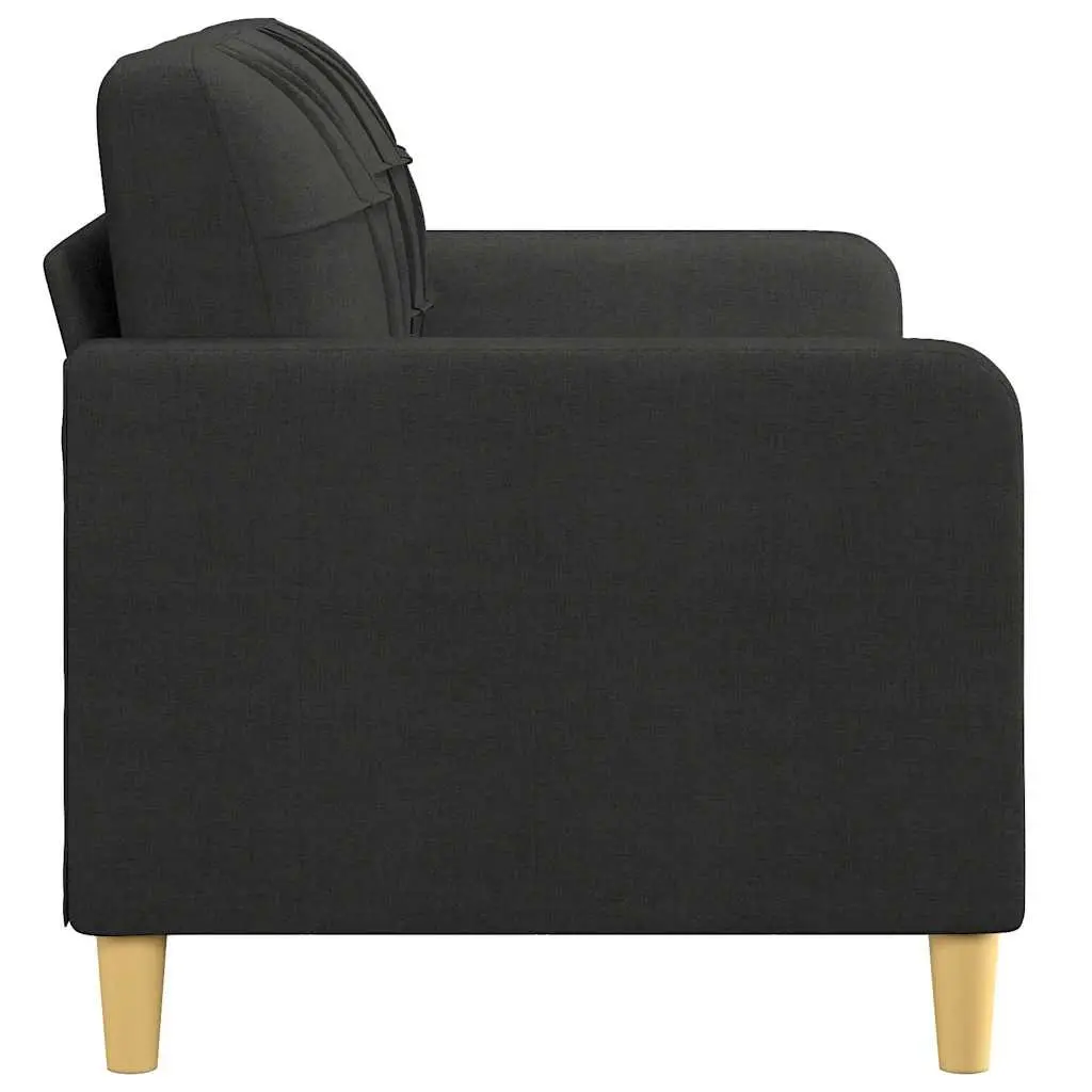 2-Seater Sofa Fabric 140cm Black
