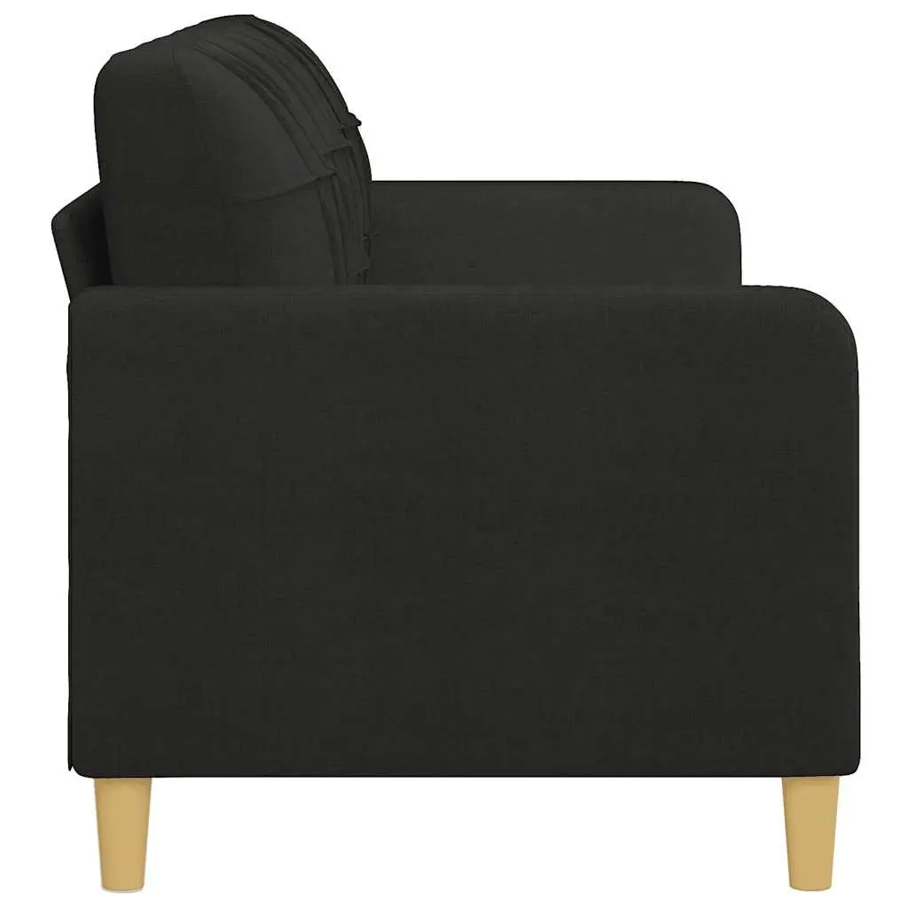 3-Seater Sofa Black 180cm Modern Living Room Couch Fabric Lounge Furniture