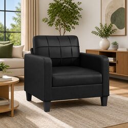 Stylish Black Sofa Chair with Durable Build 60cm