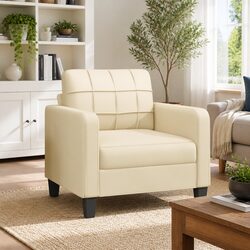 Cream Sofa Chair 60cm Modern Design with Sturdy Build