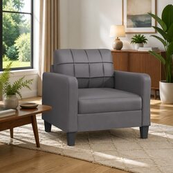 Modern Grey Sofa Chair with Sturdy Metal Frame