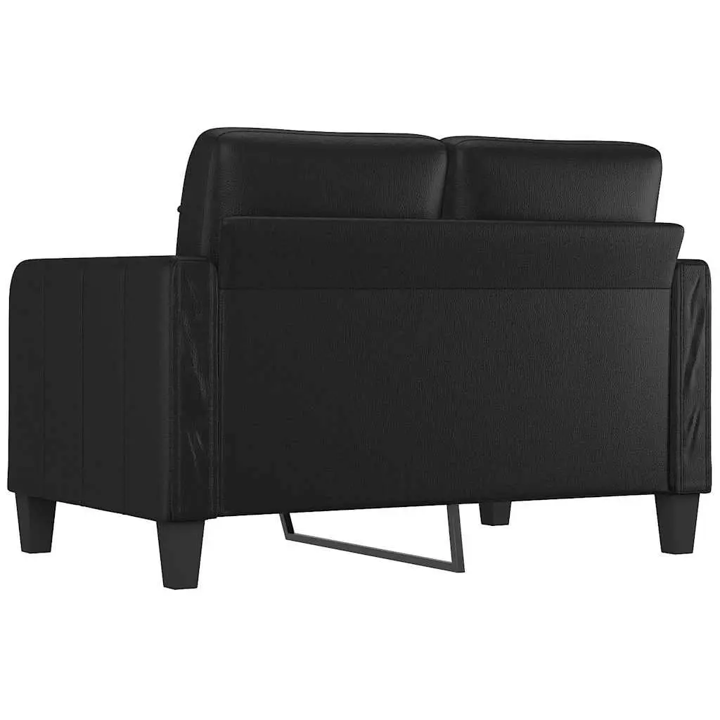 2-Seater Sofa Faux Leather 120cm Black Modern Lounge Couch