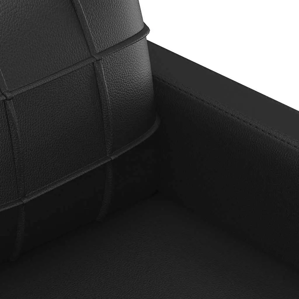 2-Seater Sofa Faux Leather 120cm Black Modern Lounge Couch
