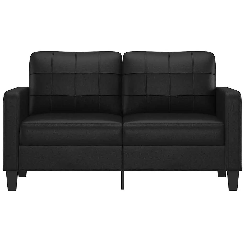 2-Seater Sofa Faux Leather 140cm Black