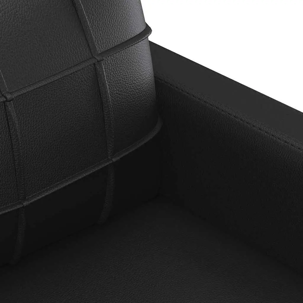 2-Seater Sofa Faux Leather 140cm Black