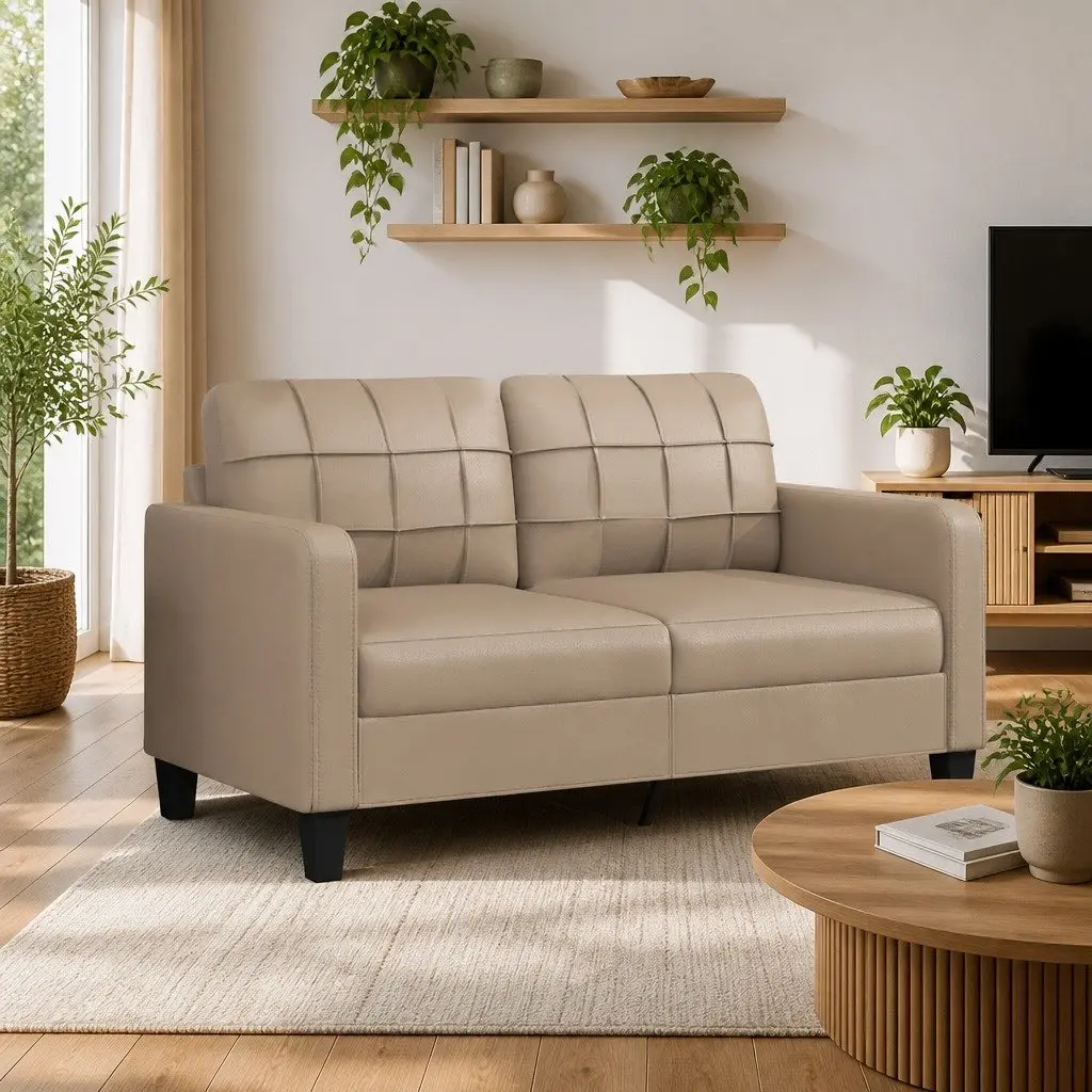 2-Seater Sofa Faux Leather 140cm Brown