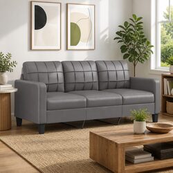 180cm Grey 3-Seater Sofa with Modern Design