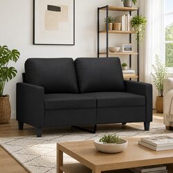 Stylish 2-Seater Black Sofa with Durable Build