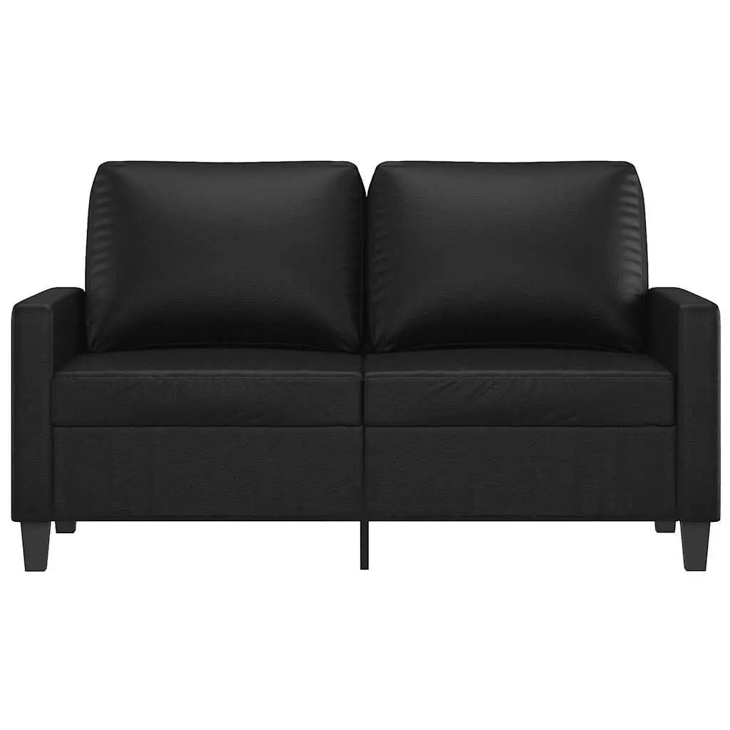2-Seater Black Sofa with Durable Build