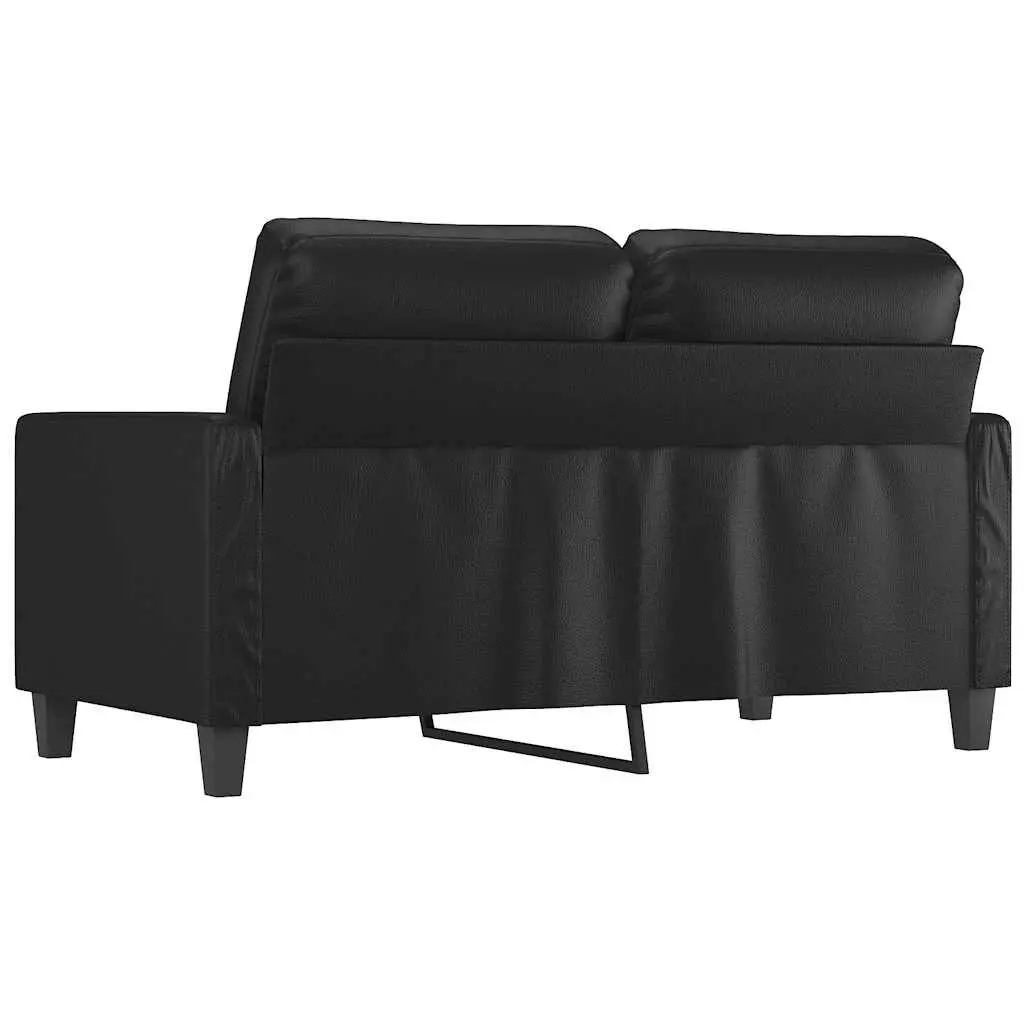 2-Seater Black Sofa with Durable Build