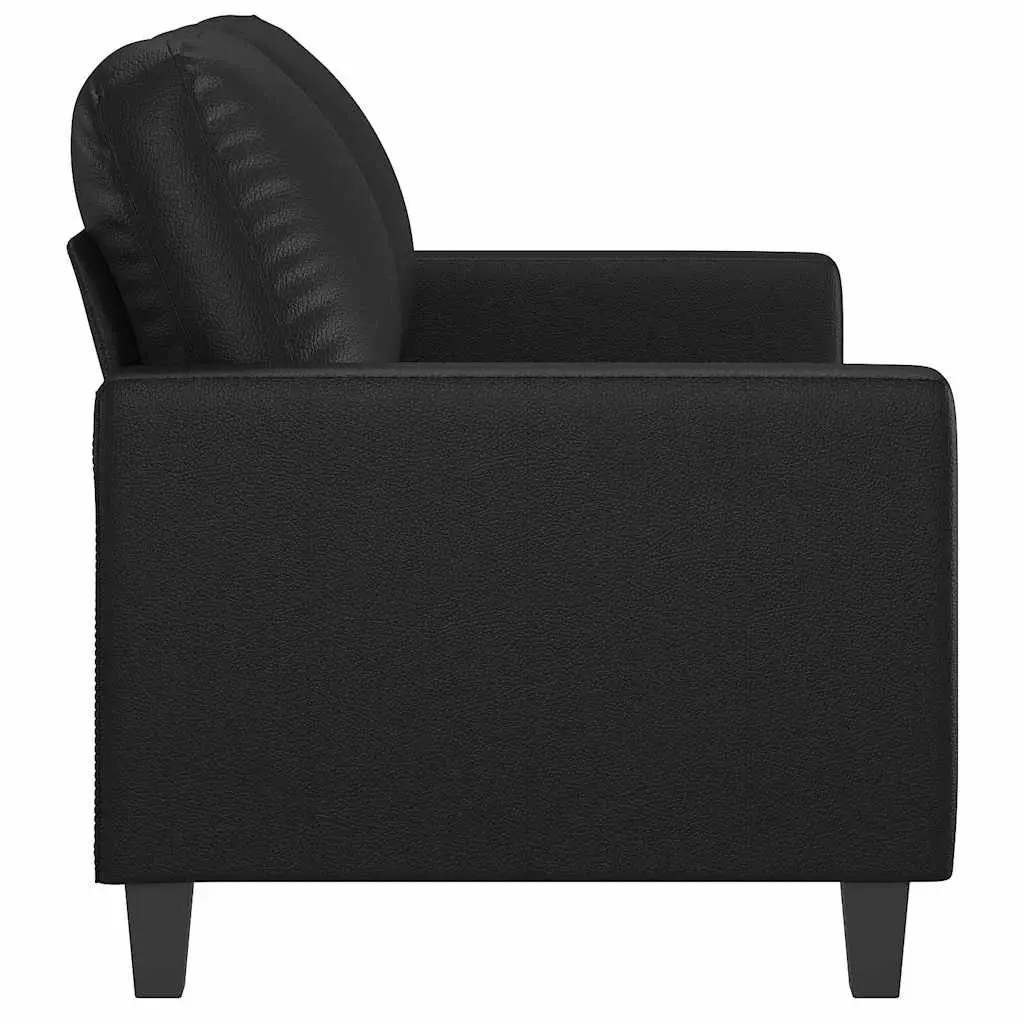 2-Seater Black Sofa with Durable Build